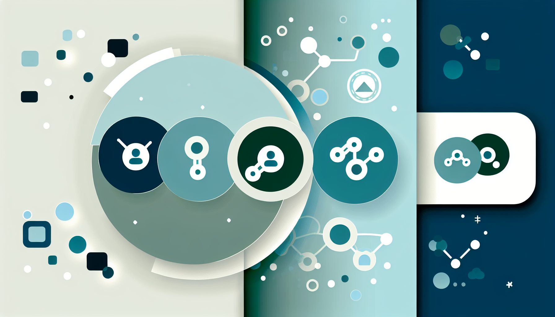 Four project management software icons in a circular layout, symbolizing remote team collaboration.